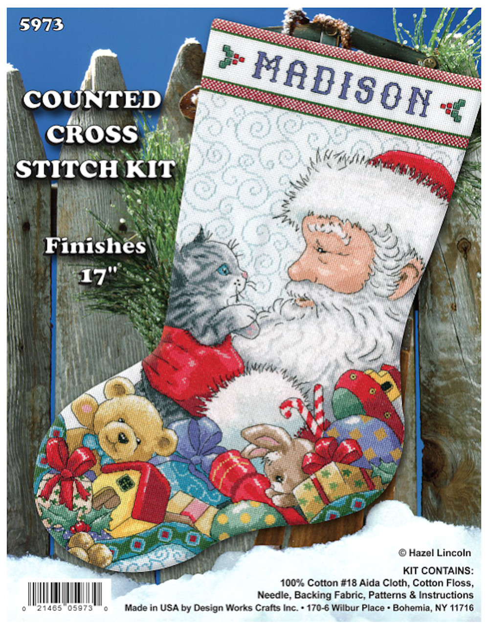 Design Works - Santa and Kitten Stocking