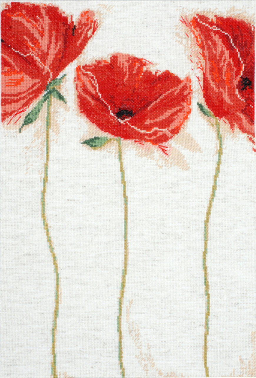 Red Poppy Flower Embroidery Design