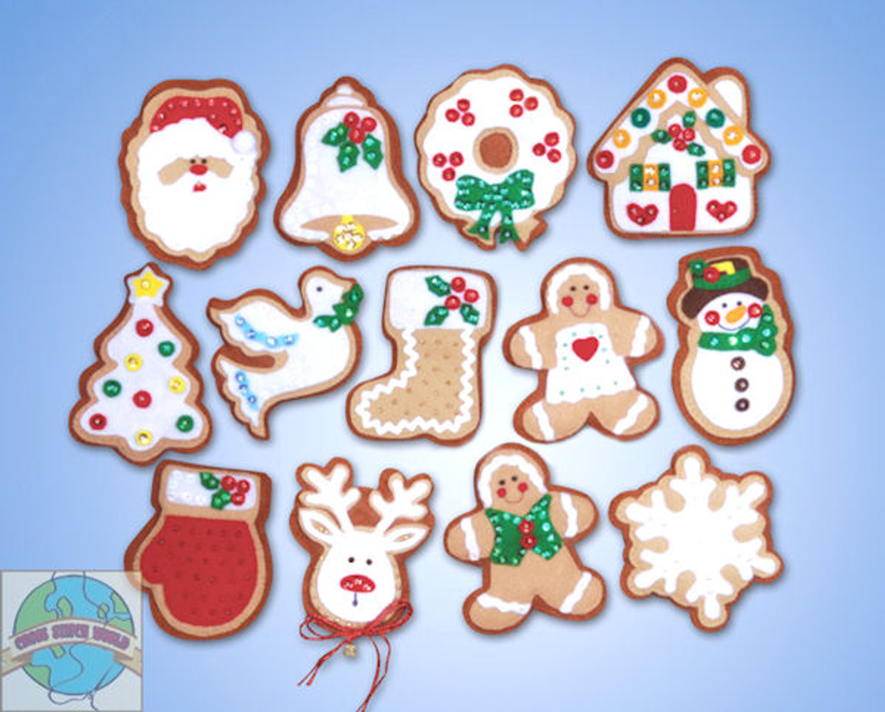 Bucilla Felt Ornaments Applique Kit Set Of 4-Gingerbread Christmas