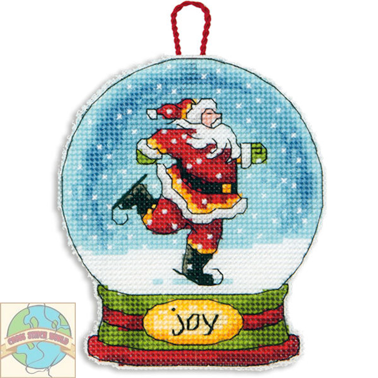 Dimensions Joy Snowglobe Counted Cross Stitch Kit-3.75X4.5 14 Count Plastic