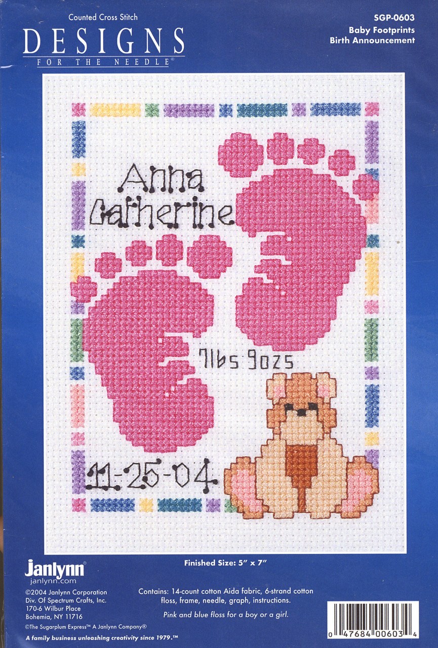Janlynn - Baby Footprints Birth Announcement