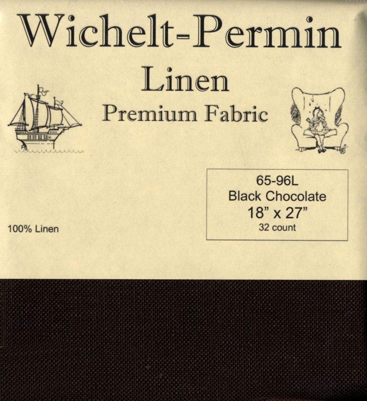 Wichelt - 32 Count Black Chocolate Linen 18" x 27"