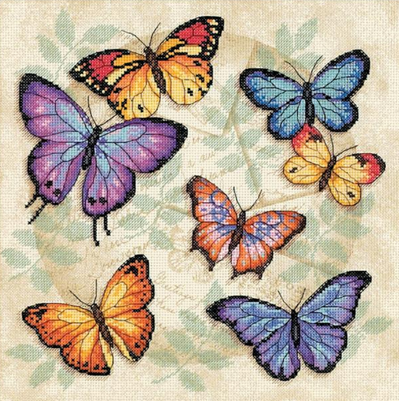 Butterfly Square Frame Cross Stitch Pattern