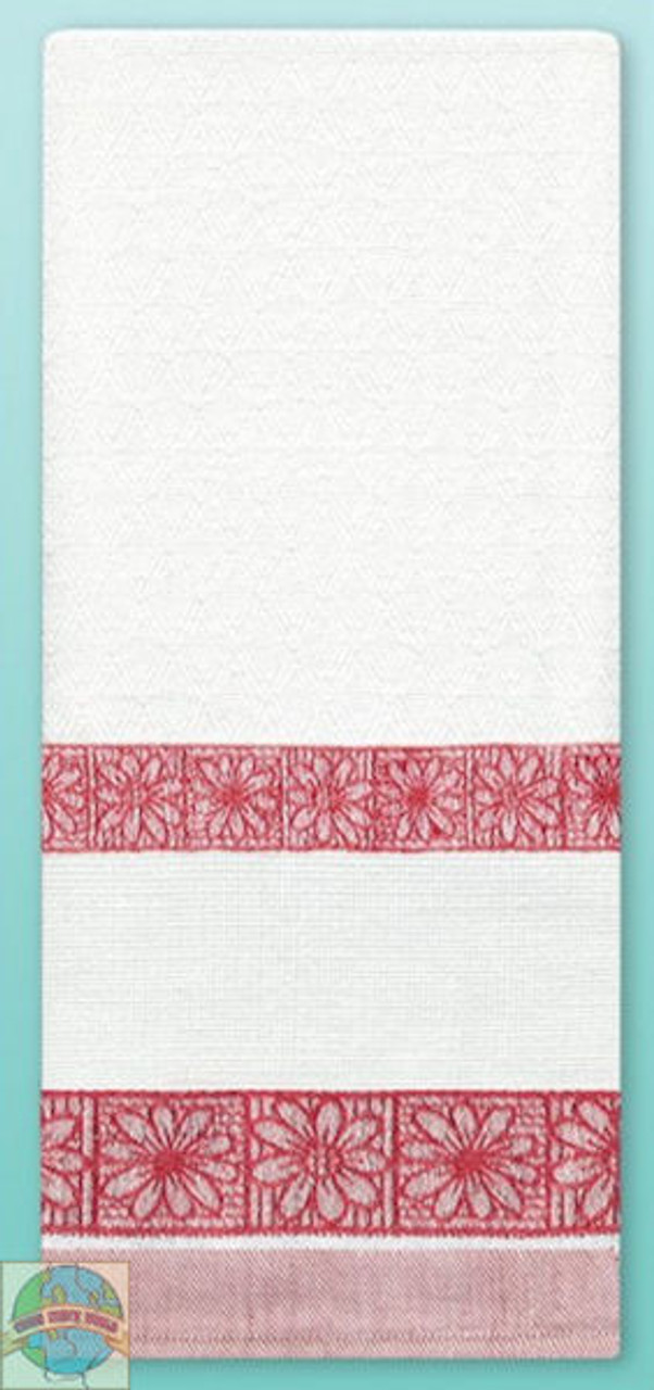 Design Works - Red Daisy Towel w/13ct Panel