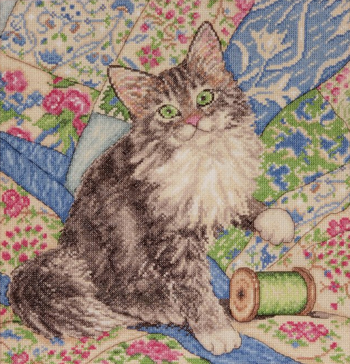 Design Works - Cat on Quilt - CrossStitchWorld