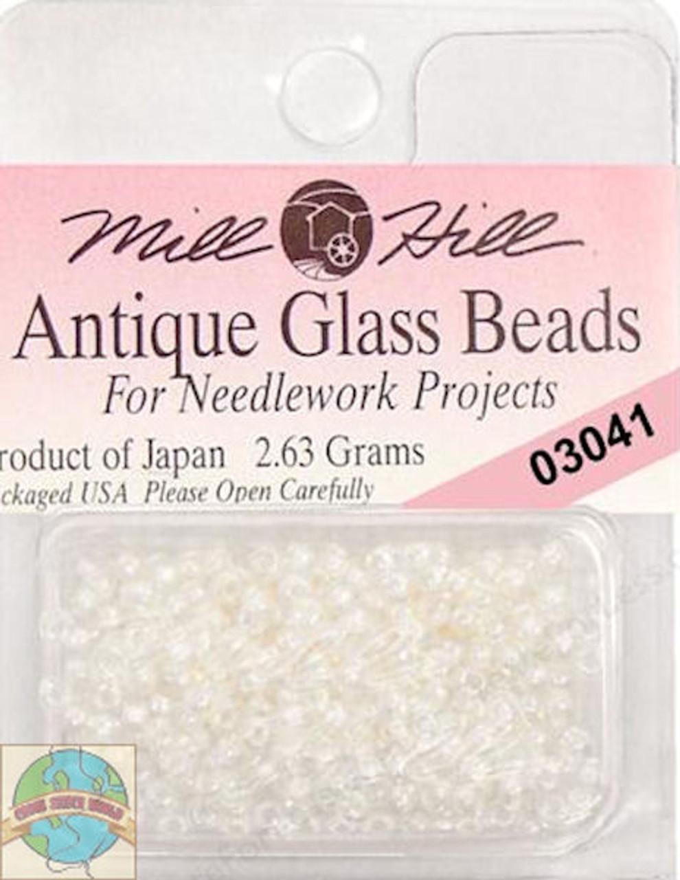 Flower Milk White Cream Colored Plastic Bead Silver-Tone Screw