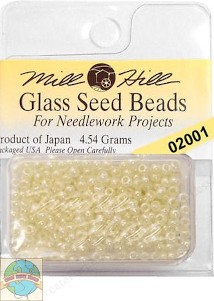 Mill Hill Glass Seed Beads 4.54g Pearl #02001 - CrossStitchWorld