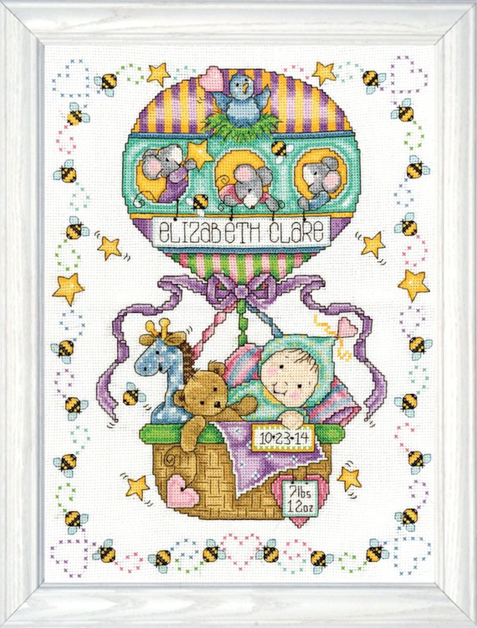 Design Works Tobin Sail Away Stamped Cross Stitch Baby Quilt Kit