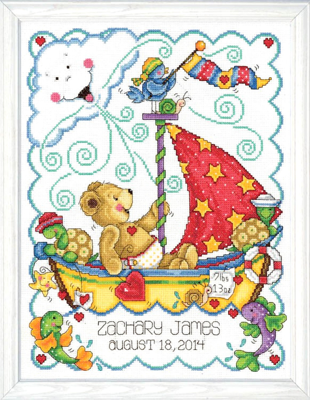 Design Works - Sail Away Birth Record - CrossStitchWorld