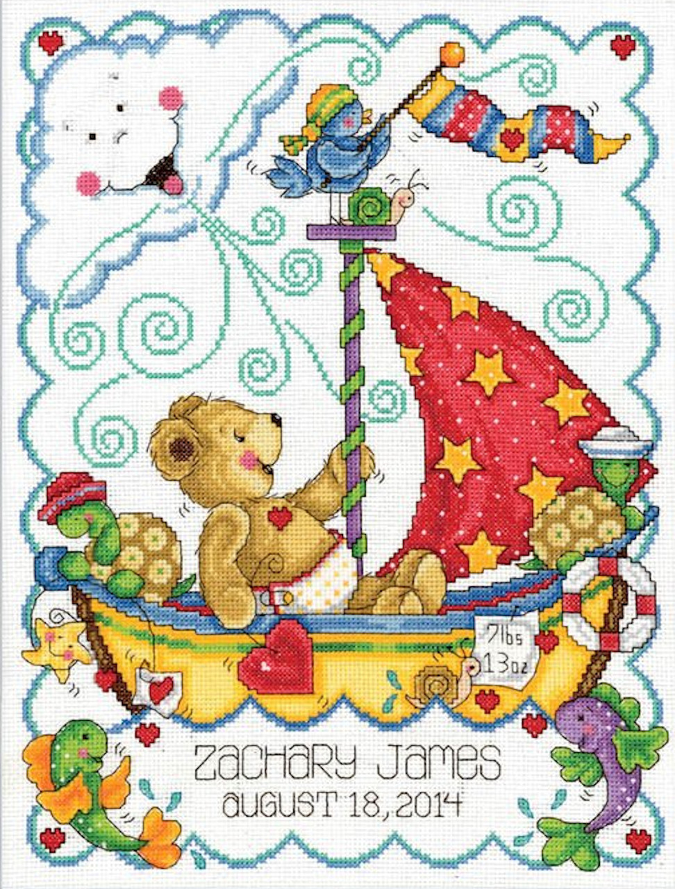 Tobin Baby Bears Stamped Quilt Cross Stitch Kit