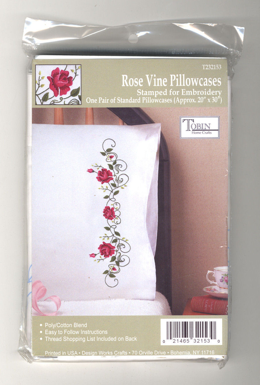 Design Works - Rose Vine Pillowcases (2) - CrossStitchWorld