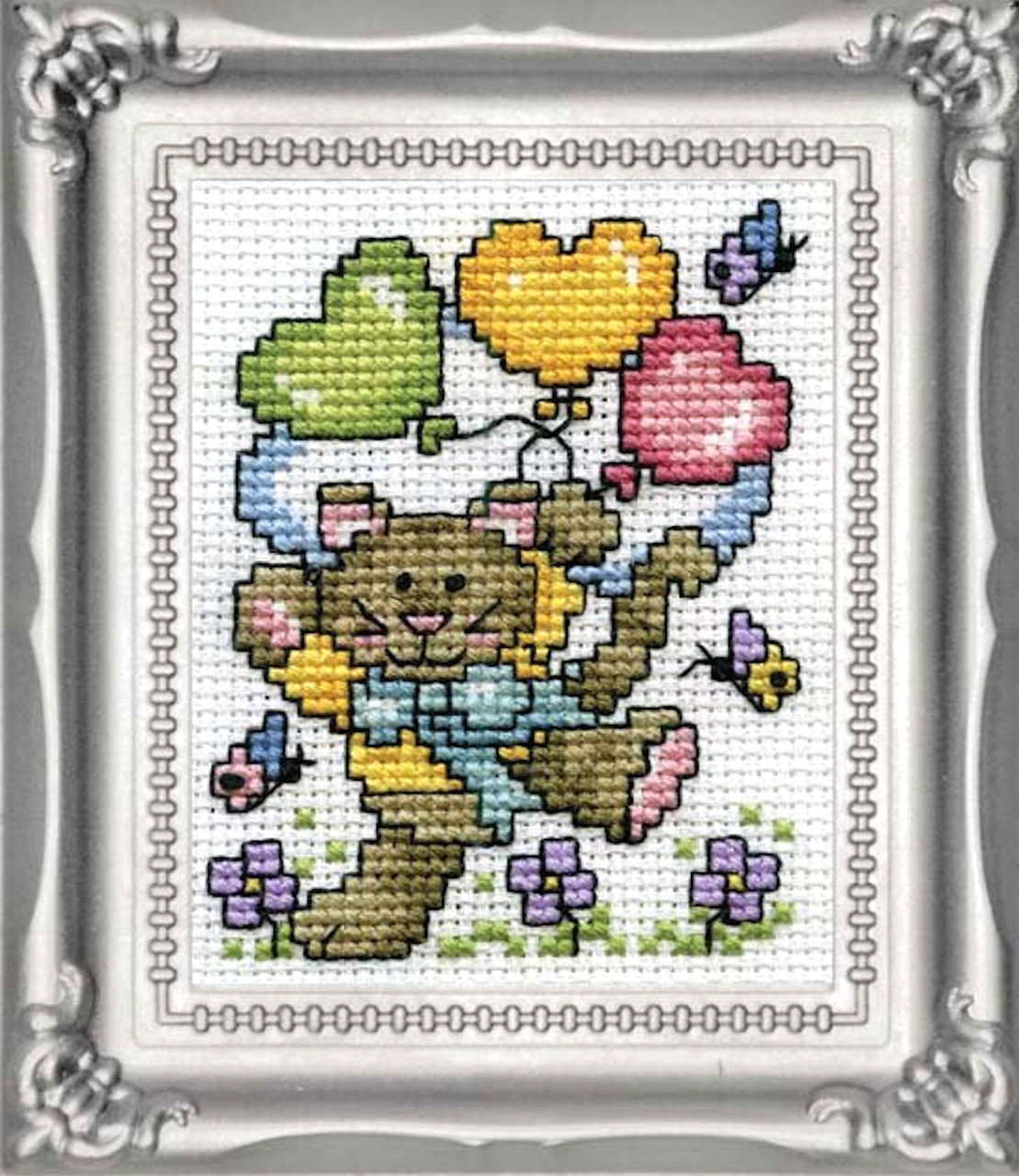 Design Works - Balloon Cat Picture Kit with Frame Design Works - Balloon Cat Picture Kit with Frame