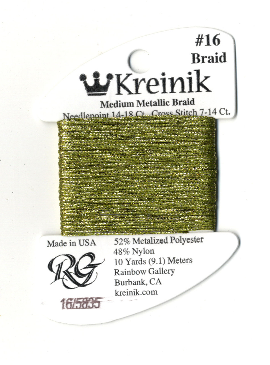 篳篥◦本管◦美品 Kreinik Metallics - Medium #16 Golden Olive #5835 - CrossStitchWorld