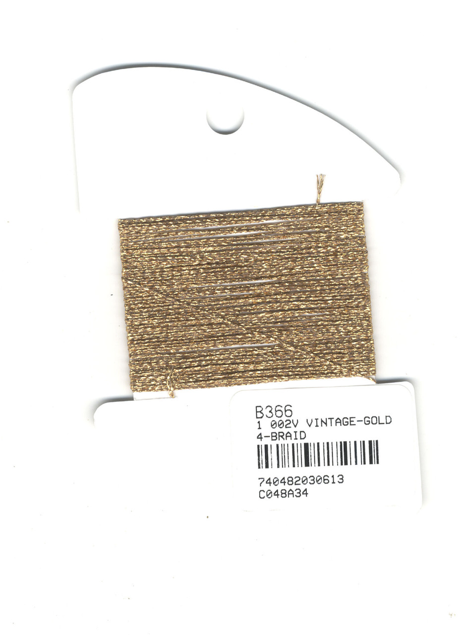 【RI4】金メッキ　ピーリング Kreinik Metallics - Very Fine #4 Vintage Gold #002V - CrossStitchWorld