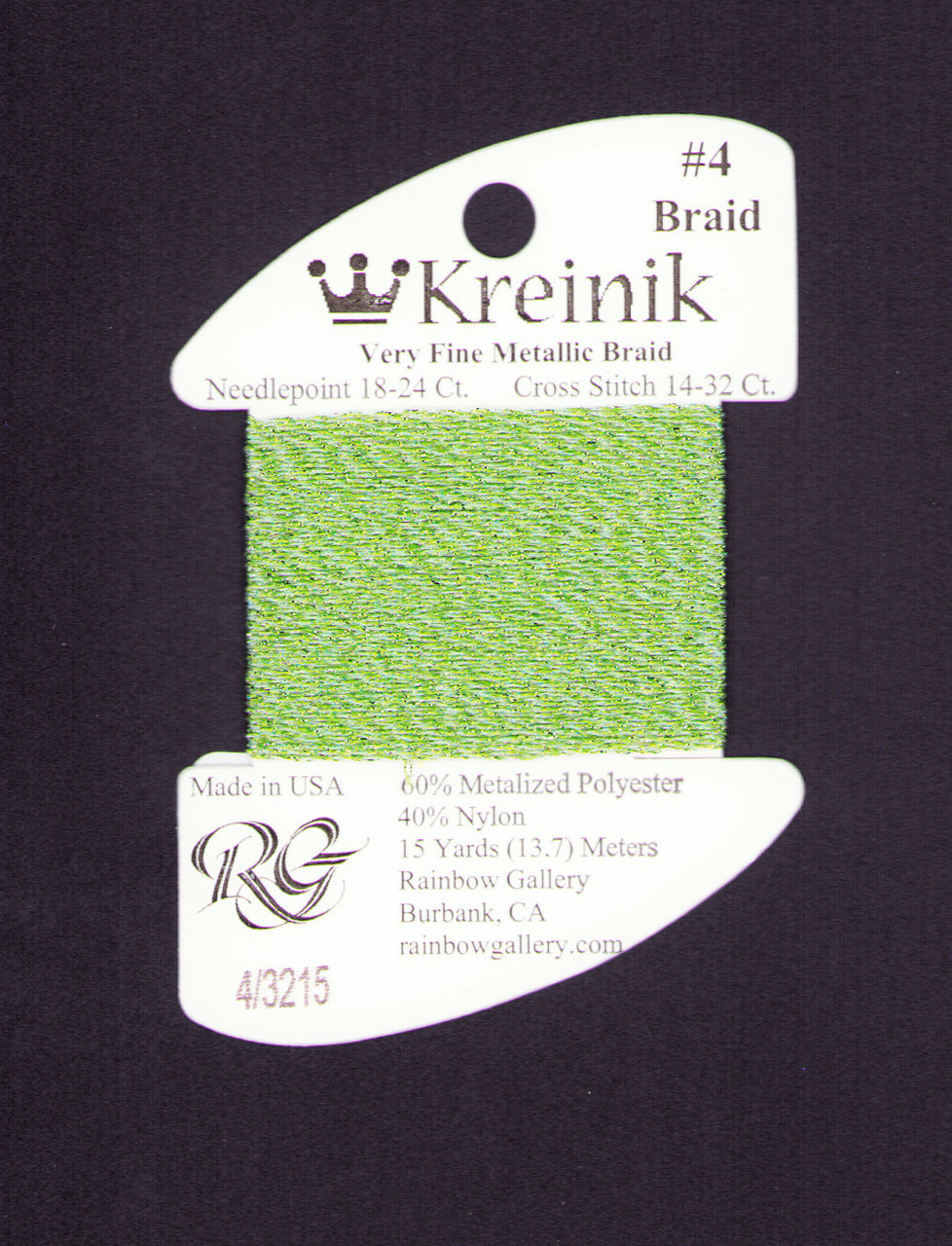 Kreinik Metallics - Very Fine #4 Peridot #3215