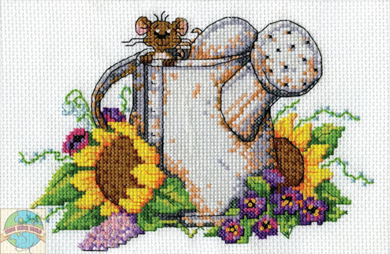 14 Count Design Works Counted Cross Stitch Kit 5/"X7/"-Pink Floral