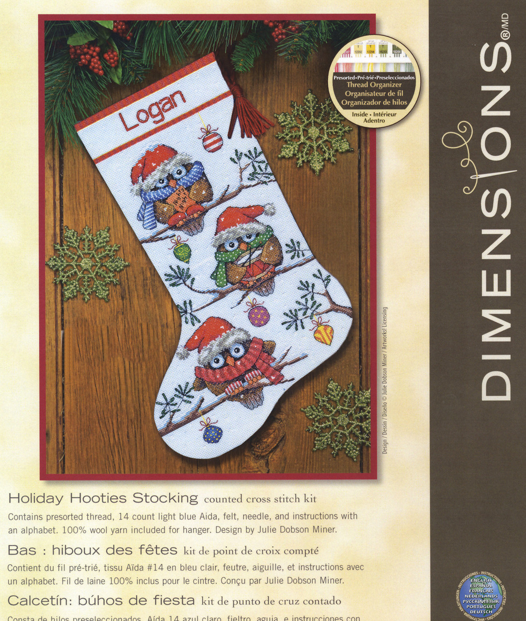 Dimensions Counted Cross Stitch Kit 16 Long-Holiday Hooties Stocking (14  Count), 14 Count - Harris Teeter