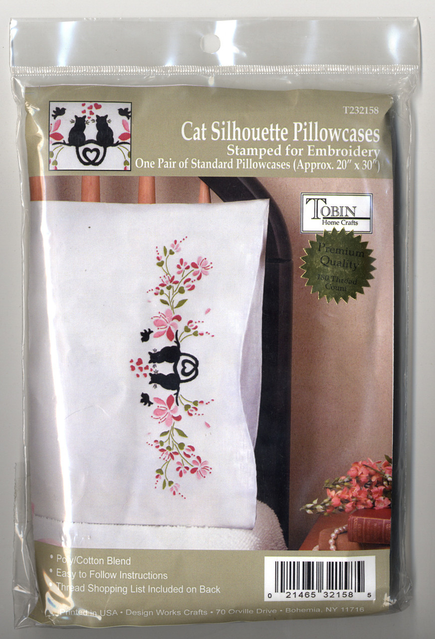 Design Works - Cat Silhouette Pillowcases (2)