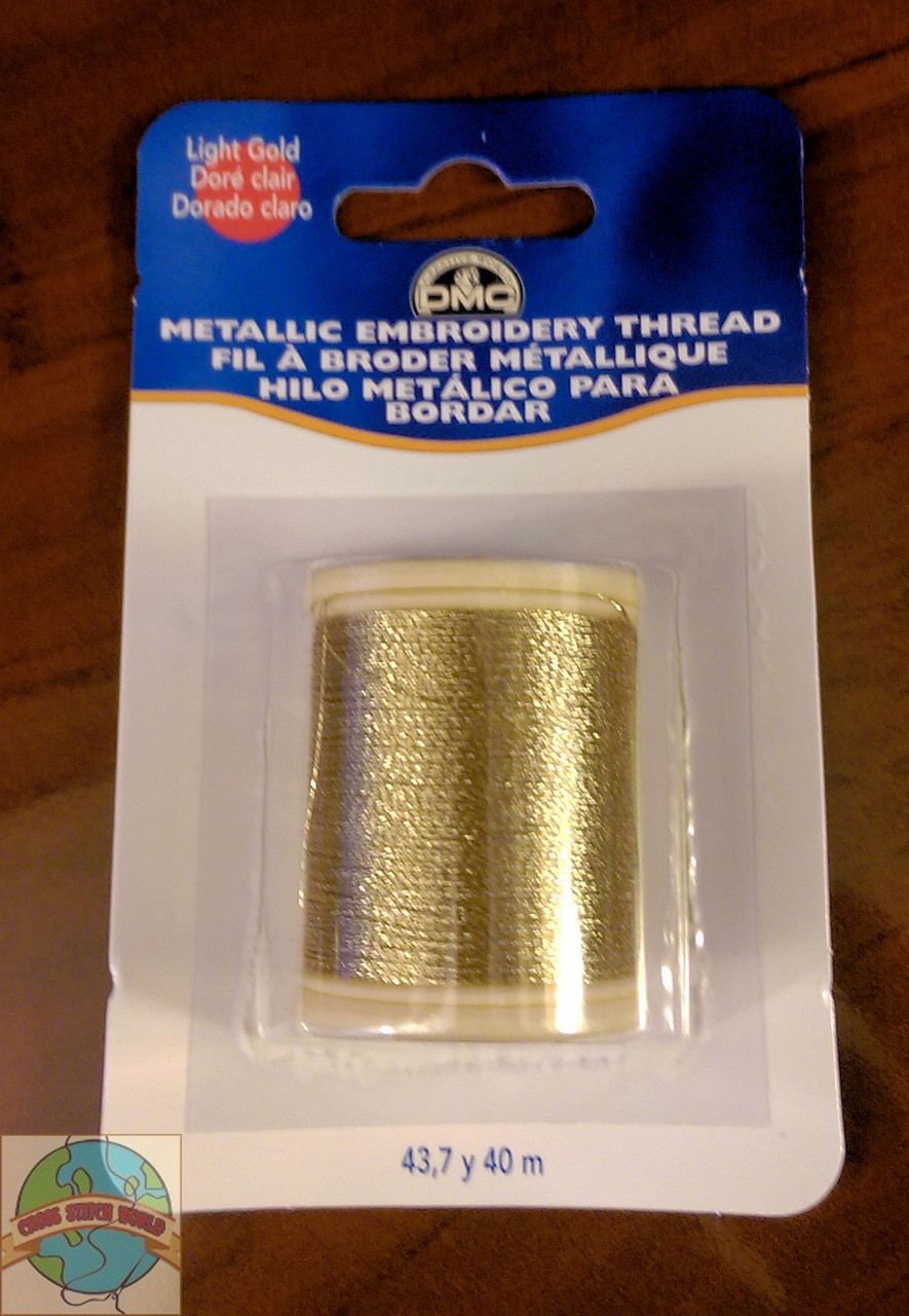 DMC - 43.7 Yard Spool of Light Gold Metallic Embroidery Thread