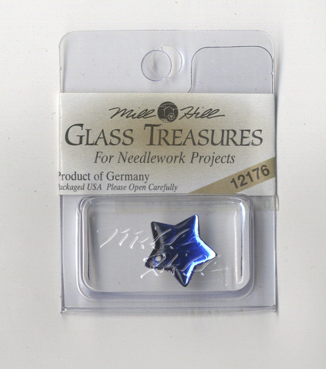 Mill Hill Glass Treasures - Large Flat Star Royal Blue #12176