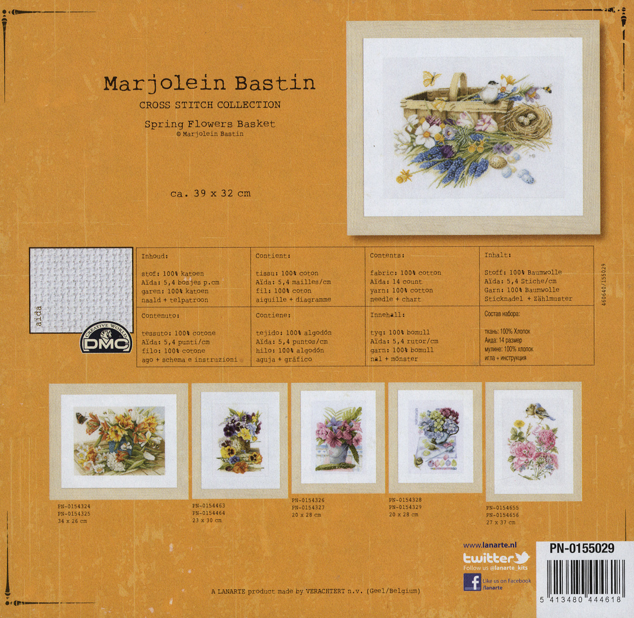 LanArte - Marjolein Bastin Spring Flowers Basket (Aida