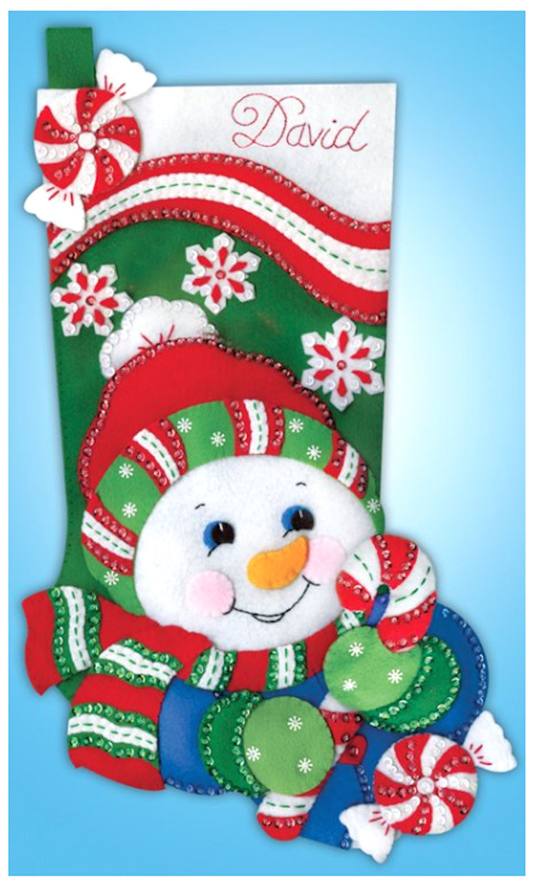 Design Works - Candy Cane Snowman Stocking