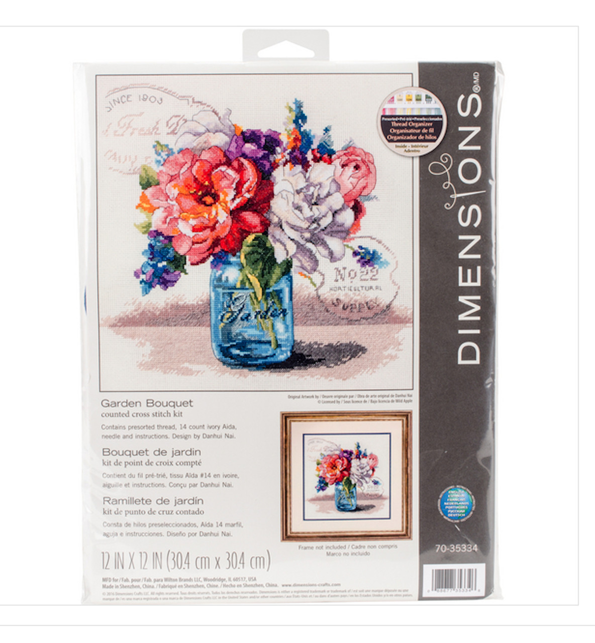 クロスステッチ完成品Together in my Fathers garden Dimensions - Garden Bouquet - CrossStitchWorld