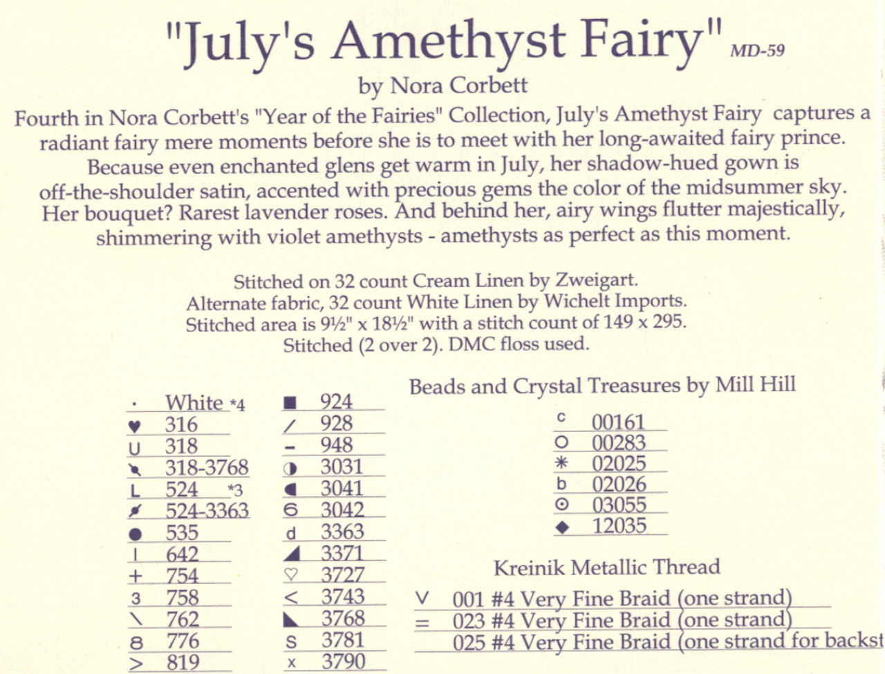 Mirabilia - July's Amethyst Fairy - CrossStitchWorld