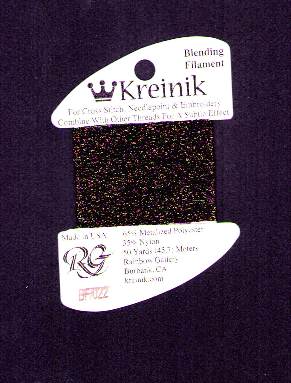 Kreinik Metallics Blending Filament - Brown #022 Kreinik Metallics Blending Filament - Brown #022