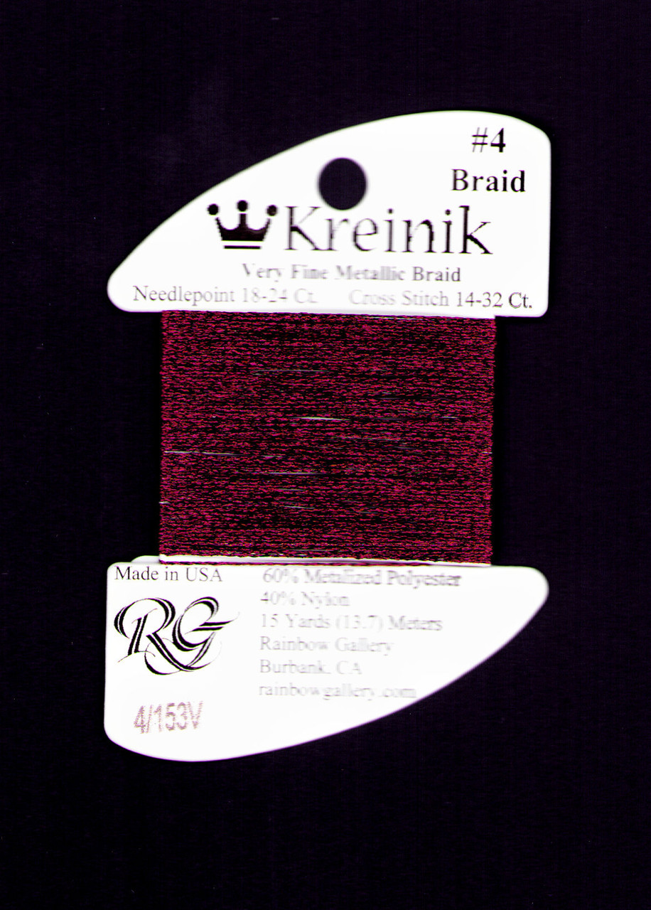 Kreinik Metallics - Very Fine #4 Vintage Burgundy #153V