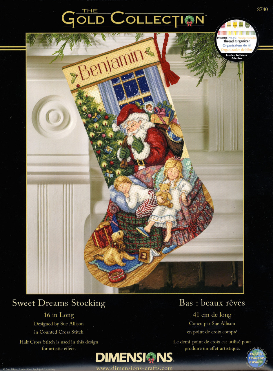 Dimensions Gold Collection Counted Cross Stitch-Sweet Dreams Stocking