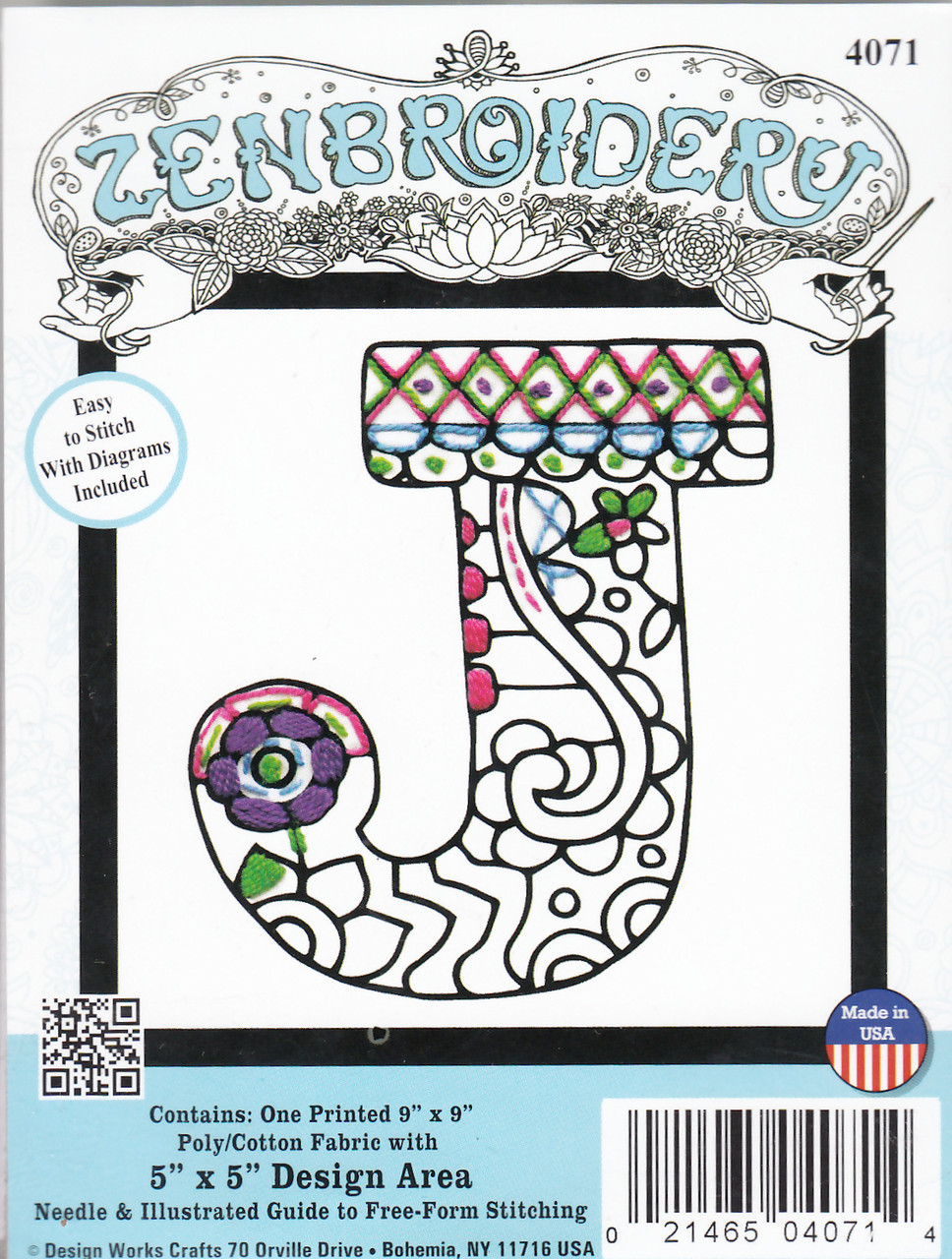Design Works - Zenbroidery Alphabet Letters - CrossStitchWorld