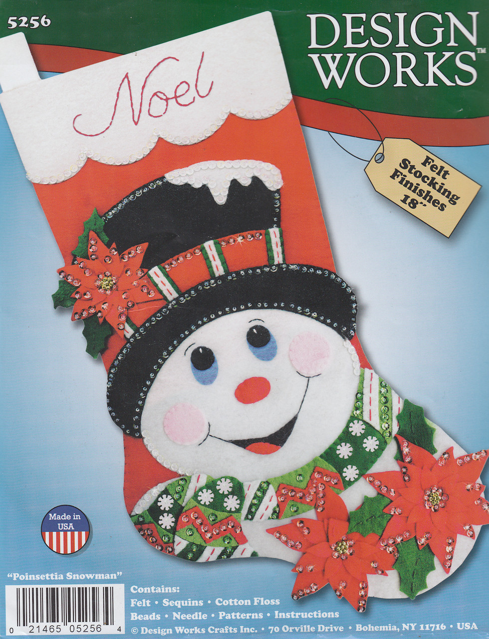 Design Works - Poinsettia  Snowman Stocking