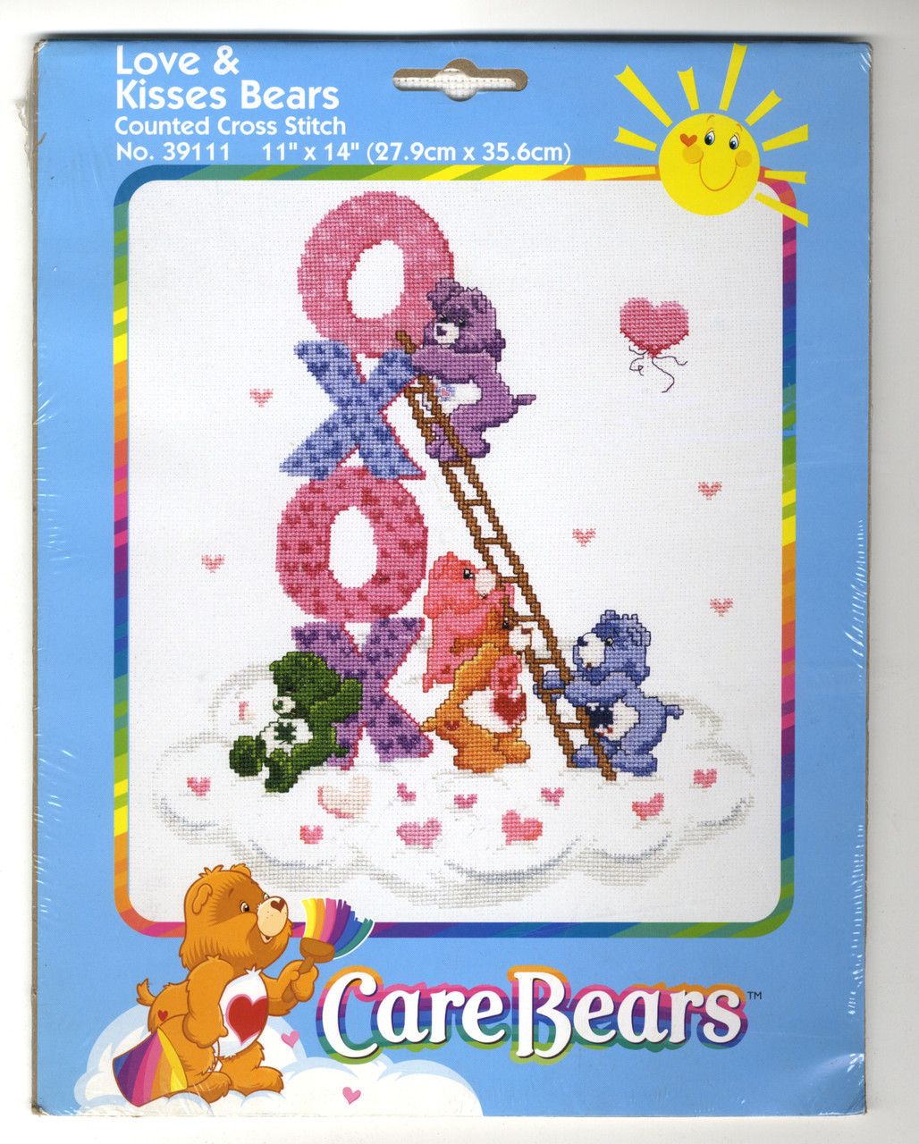 Janlynn Bear Birth Sampler Stamped Cross Stitch Kit 11x14