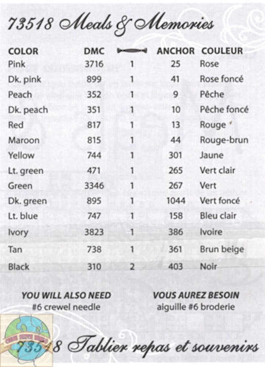 Dimensions Meals And Memories Apron Crossstitchworld