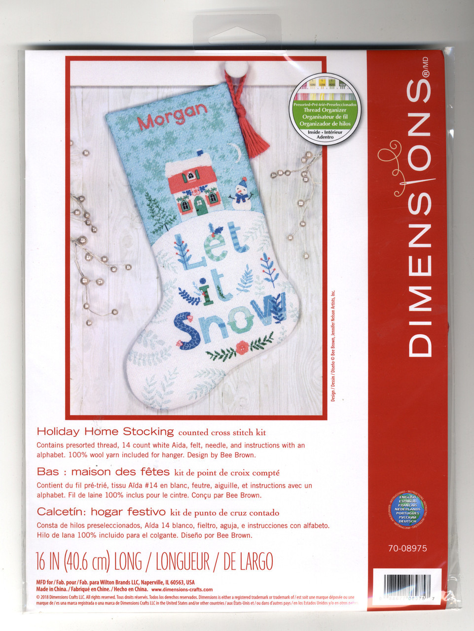 Dimensions Stocking Cross Stitch Kit 16 Long Holiday Home