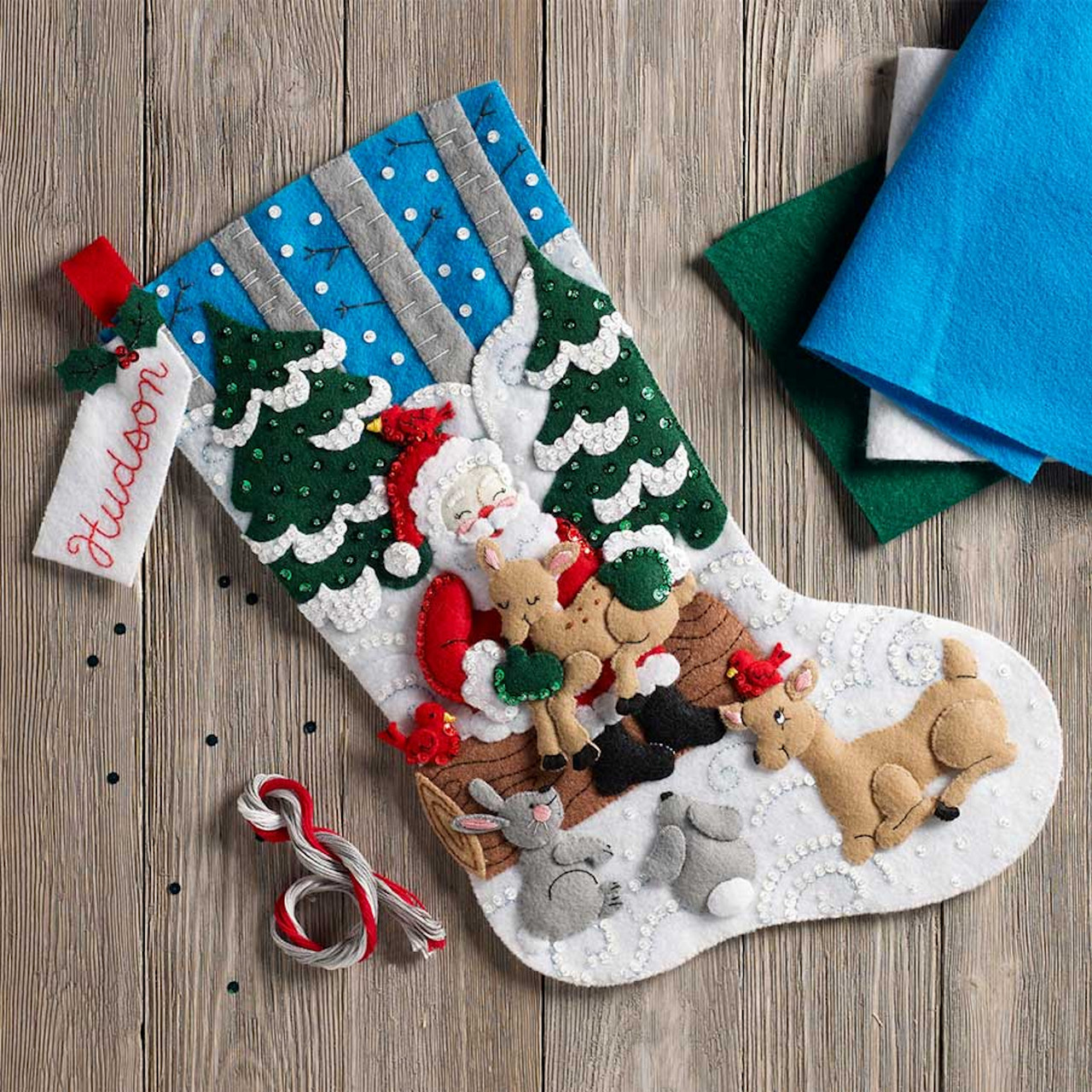 Woodland Santa Felt Ornaments Bucilla 【公式通販】