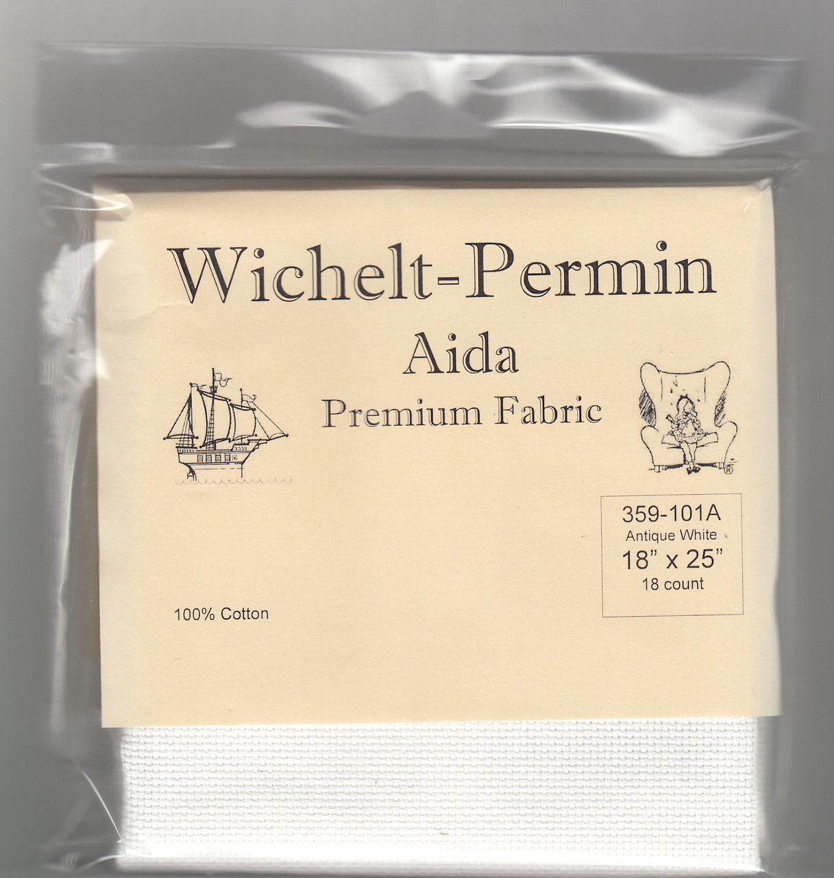 White Aida Fabric, Permin, 18 Count Aida, Cross Stitch Fabric