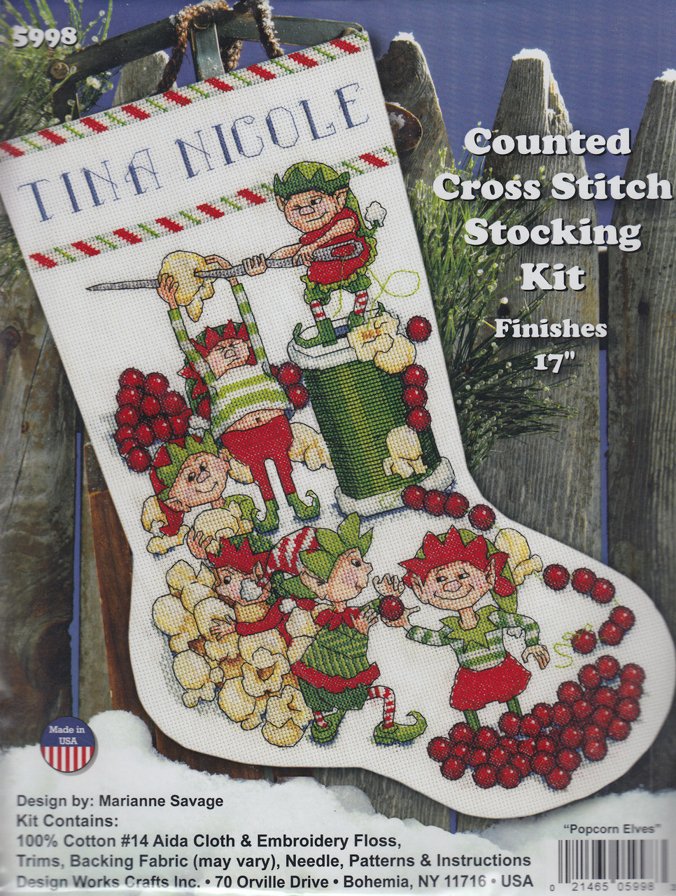 Design Works - Popcorn Elves Stocking