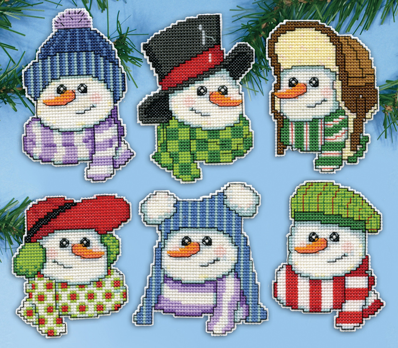 Design Works - Snowmen in Hats Ornaments
