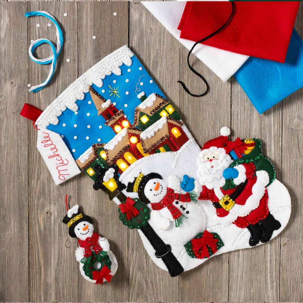 Bucilla Christmas In Wonderland Felt Ornaments Applique Kit