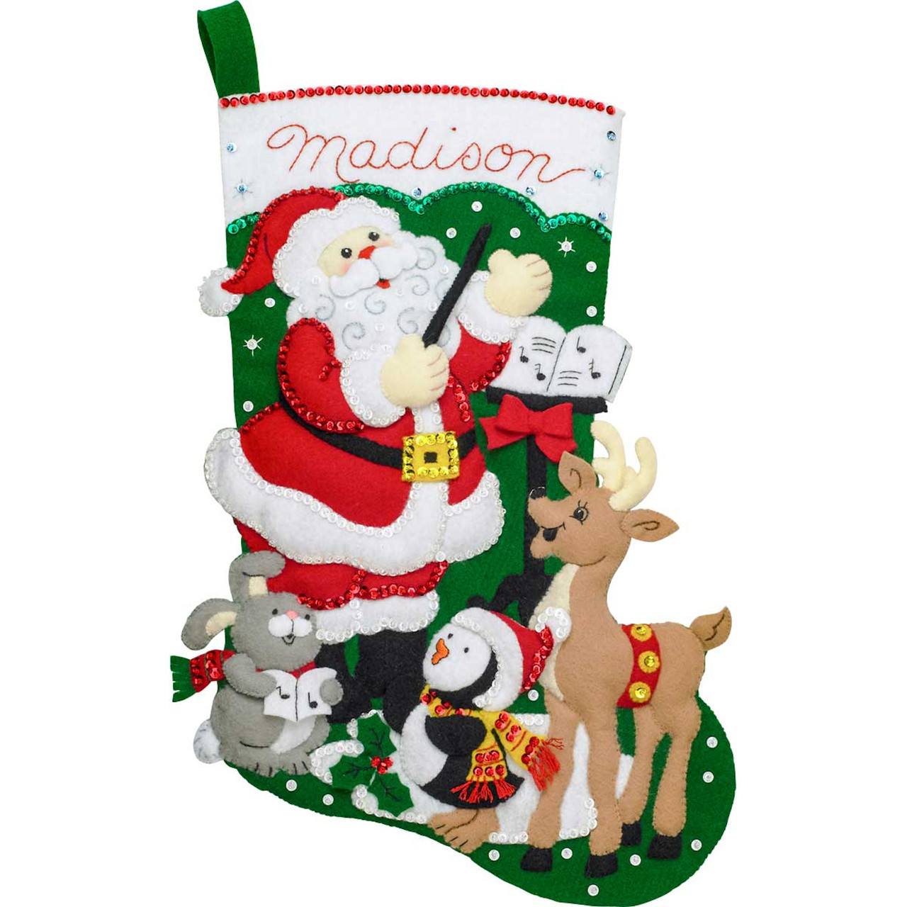 Plaid / Bucilla - Santa's Choir Practice Stocking