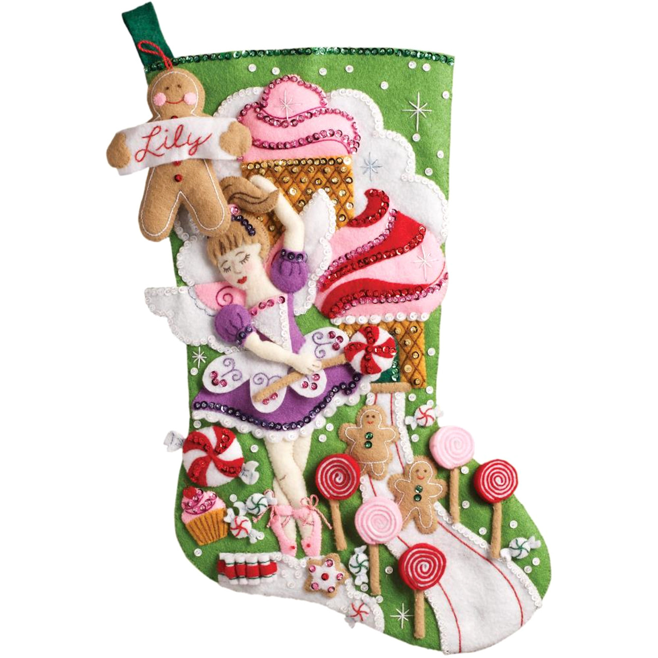 Swirling Snow Needlepoint Christmas Stocking DIY Kit