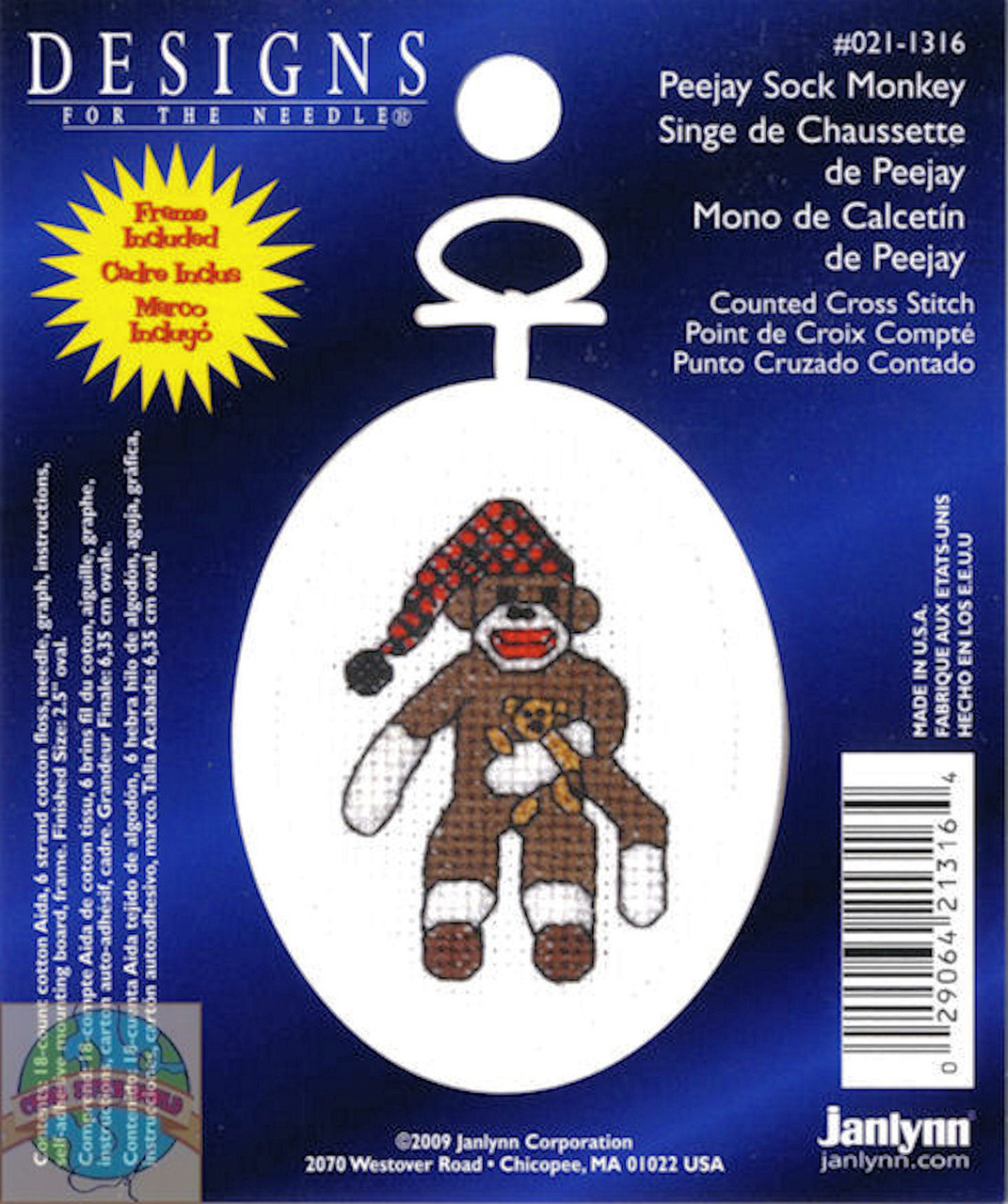 Janlynn Minis - Peejay Sock Monkey - CrossStitchWorld
