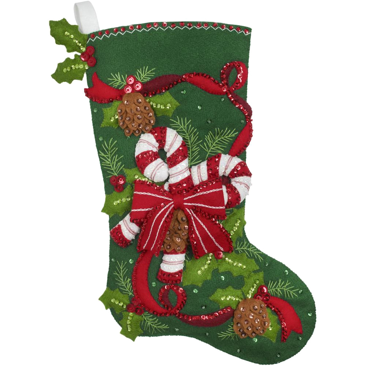 Plaid Bucilla Candy Canes And Ribbons Stocking Crossstitchworld