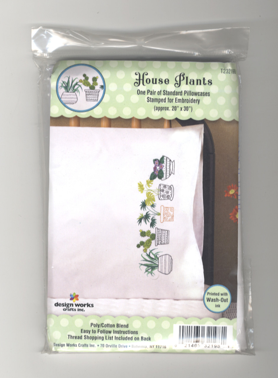 Design Works - House Plants Pillowcase Pair