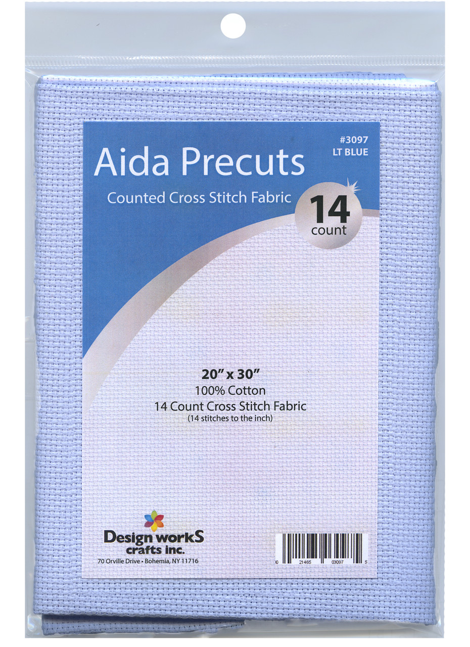 Design Works - Gold Quality Light Blue 14 Count Aida Fabric 20" x 30"