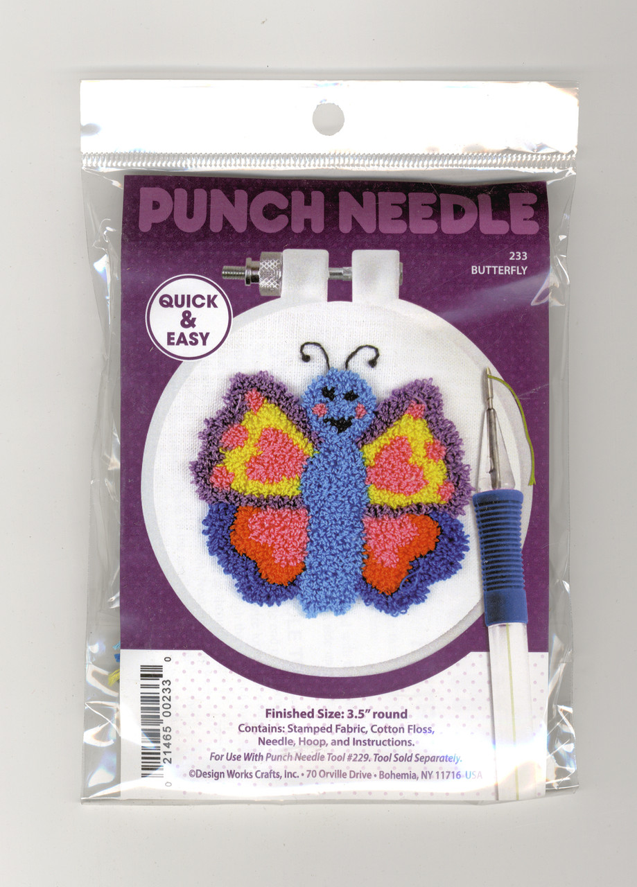 Design Works Punch Needle - Butterfly w/Hoop