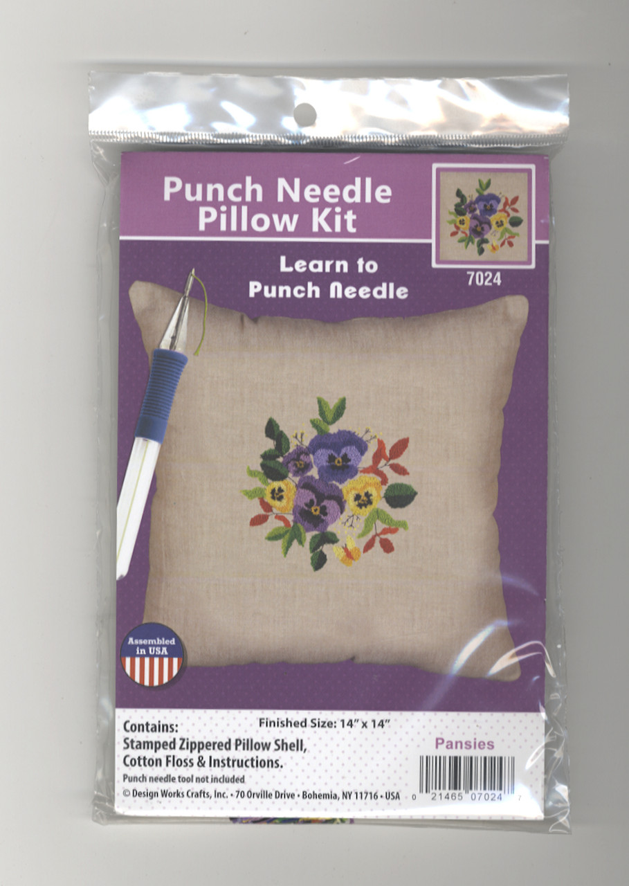 Punch Needle Pillow Kit - Pansies