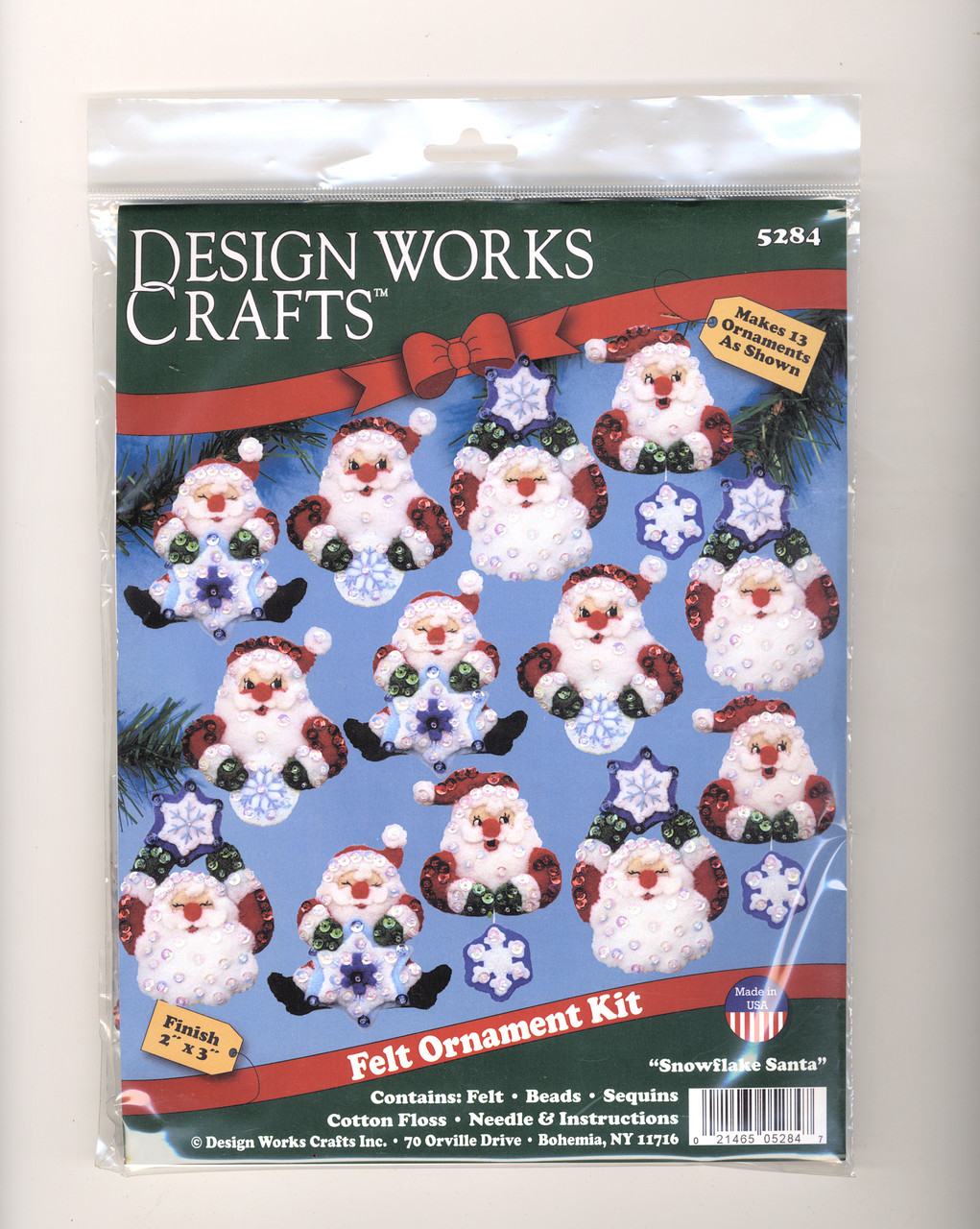 Design Works - Snowflake Santa Felt Ornaments (13)